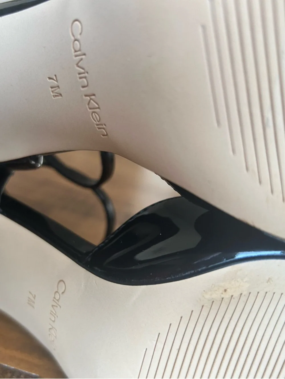 Calvin Klein Black Patent Pointed Slingback Pumps - Picture 7 of 7
